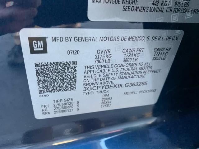 2020 Chevrolet Silverado 1500 Crew Cab Short Box 4-Wheel Drive Custom