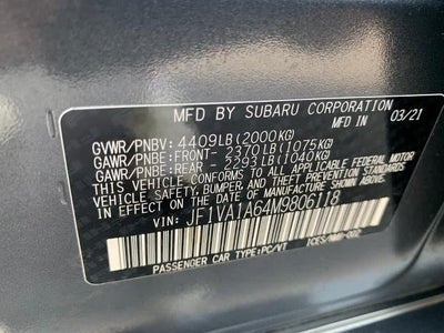 2021 Subaru WRX Manual