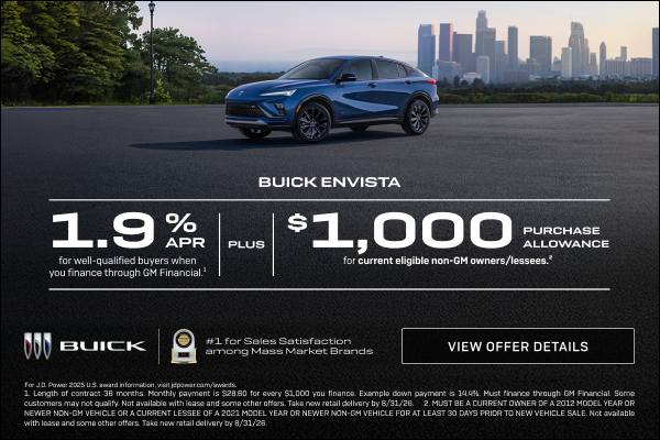 1.9% APR 
FOR WELL-QUALIFIED BUYERS when you finance through GM Financial.1

Plus, $1,000 PURCHAS...