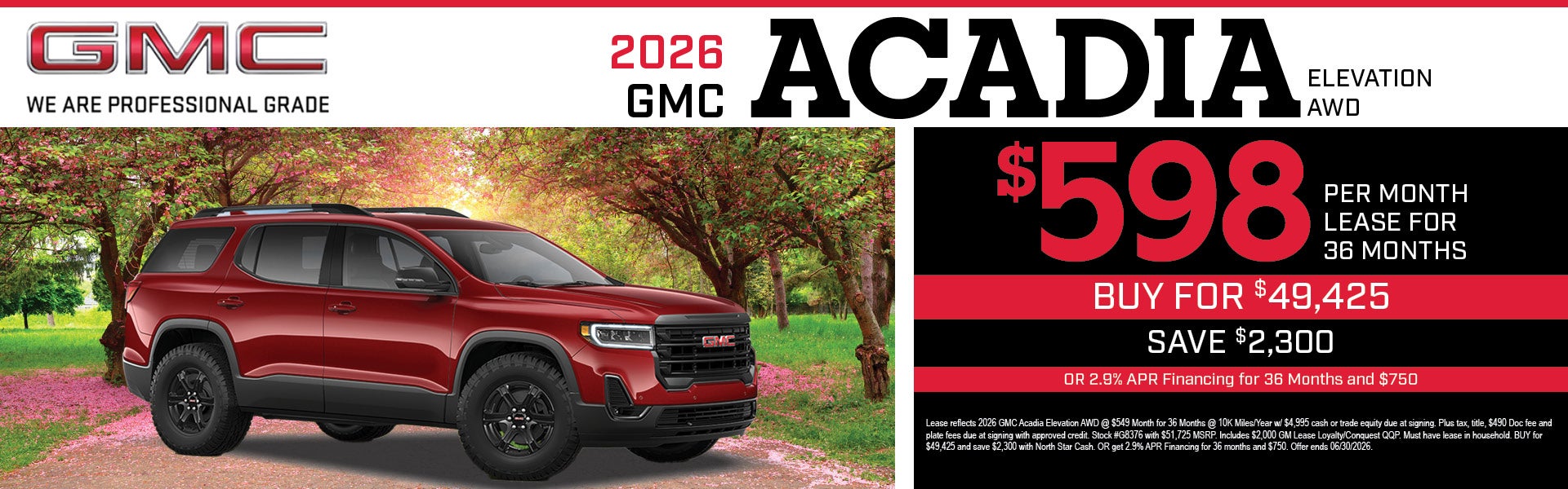New 2026 GMC Acadia Elevation AWD