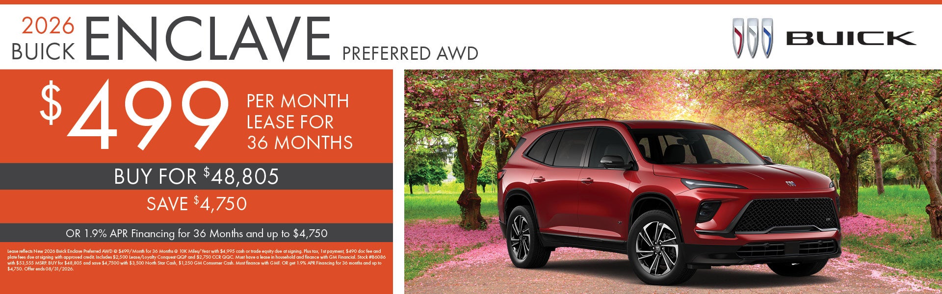 2026 Buick Enclave Preferred AWD Lease Offer