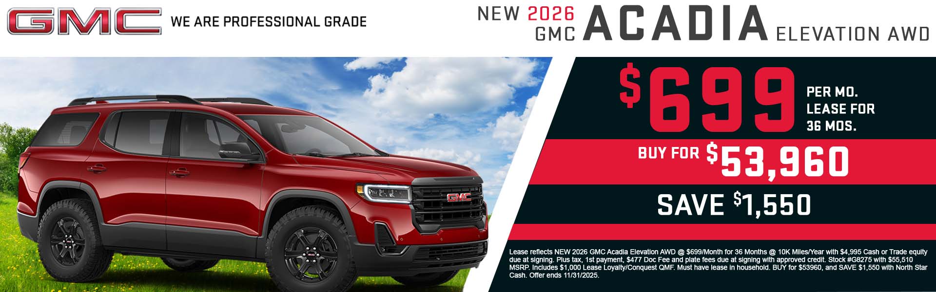 New 2025 GMC Acadia Elevation AWD