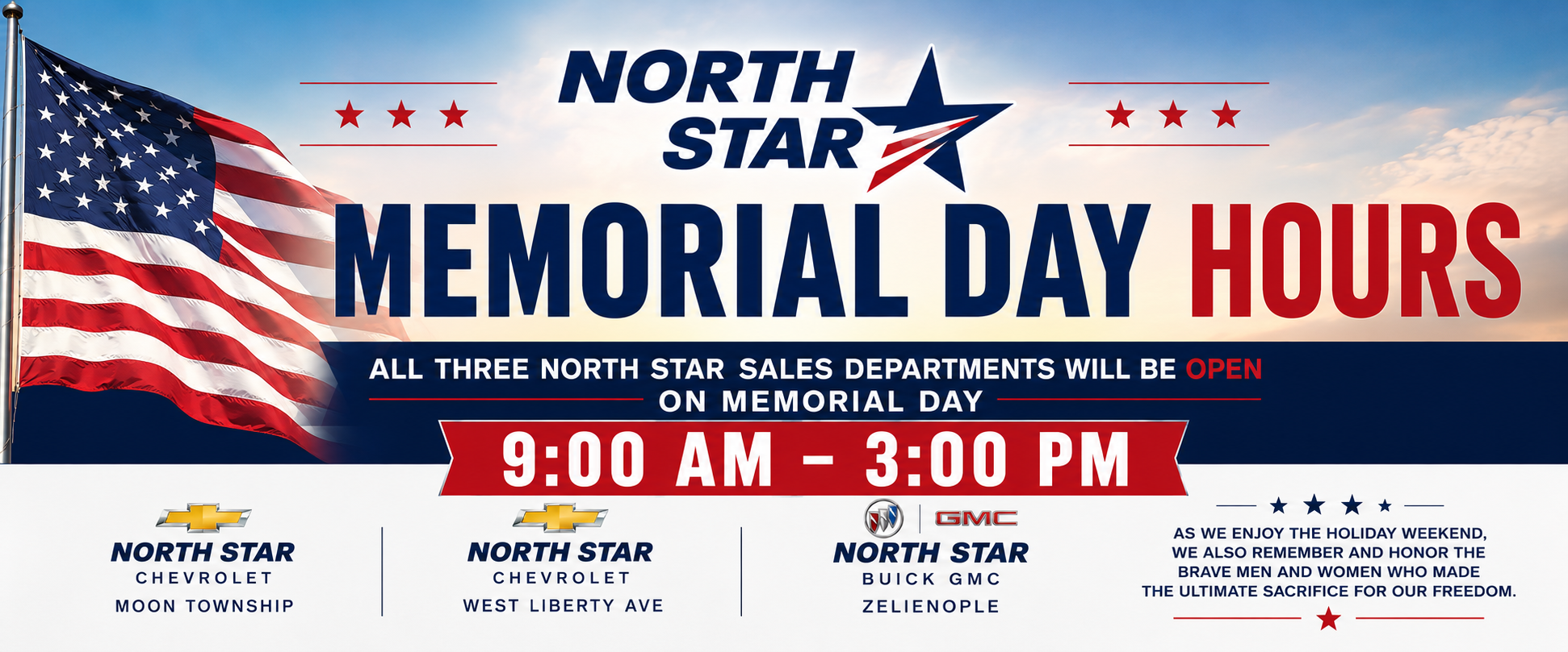Memorial Day Hours